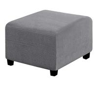 Uavchy Funda Otomana Cuadrada de Tejido Moderno Protector de Puff Funda de Reposapiés de Sofá Funda para Taburete Elástica Extraíbl con Parte Inferior Elástica