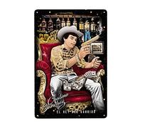 UAXEROU Chalino Singer Sánchez - Placa de metal vintage para jardín, garaje, hogar, cafetería, decoración de pared, póster de 8 x 12 pulgadas