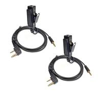 UAYESOK Auricular de radio Adatper, cable de interfaz de audio AUX de 2 pines Kenwood a 3.5 mm, adaptador de auriculares Walkie Talkies con PTT para Baofeng Kenwood Quansheng Radio de 2 vías para