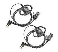 UAYESOK Auricular de Radio Ajustable con Forma D de 2 Pines Pinganillo con micrófono PTT para Motorola DP1400 CP040 CP200 XT420 XT460 GP88 Hytera PD405 PD505 TC620 Walkie Talkie (Paquete de 2)