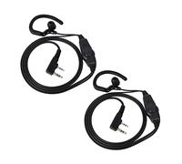 UAYESOK Auricular de Radio en Forma de G, 2 Pin Auriculares para la policía de guardaespalda para Kenwood TK-3201 TK-3501 Baofeng UV-5R 888S UV-82 Retevis Walkie Talkie con micrófono PTT (2 Piezas)