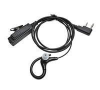 UAYESOK Auricular de Radio en Forma de G, 2 Pines, Seguridad, guardaespaldas, con micrófono PTT, micrófono para Kenwood TK-250 TK-2107 TK3401D, Baofeng UV-5R 888S PUXING, Retevis Walkie Talkie
