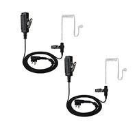 UAYESOK Auriculares de radio de 2 pines, auriculares acústicos encubiertos de seguridad, con micrófono PTT compatible con Motorola DP1400 CP040 GP300 XT460 XT420 HYTERA Midland Walkie Talkie Radio de