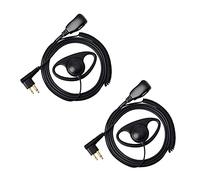 UAYESOK Auriculares de Radio de 2 vías de Seguridad policial en Forma de D con micrófono PTT para Accesorios de Radio bidireccional Motorola CP040, CP140, Hytera, Midland de 2 Pines (Paquete de 2)
