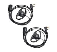 UAYESOK Auriculares de seguridad en forma de D con micrófono PTT para Walkie Talkie Baofeng Kenwood TK-2107 TK-3501 Midland G10 Retevis RT24 RT22 RT27 Radio bidireccional (paquete de 2)