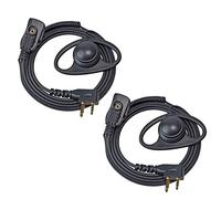 UAYESOK Auriculares inalámbricos con micrófono PTT, forma D, walkie talkie, 2 pines, para Midland G9 G7 PRO G8 G9 G5 G6 XT60 XT70 M24 M48 M99 GXT650 Alan39 Alan42 XTR (2 unidades)