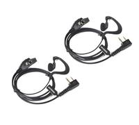 UAYESOK Auriculares PTT en Forma de G | 2 Pines para radios bidireccionales (2 Unidad)