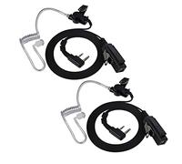 UAYESOK Auriculares Walkie Talkie Pinganillo Auricular Transparente de 2 Pines con PTT Micrófono para Kenwood TK-3201 TK-3301 TK-3501 Baofeng UV-5R UV-5RA gt-3tp PUXING Emisora Radio (2 Piezas)
