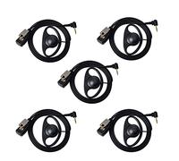 UAYESOK D Forma Auricular 1 Pin 2.5mm la Oreja Walkie Talkie Pinganillo con micrófono PTT para Motorola Talkabout tlkr T92 H20 PMR446 T42 XT180 T82 Extreme T62 T61 Seguridad 2 vías Radio (5 Piezas)
