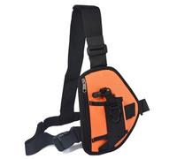 UAYESOK Funda Walkie Talkie, Arnés para el Pecho de Radio, Torácico Táctico, Bolsa Militar con Correa Ajustable para Radio Baofeng Motorola Icom Midland Kenwood (Naranja)