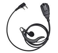 UAYESOK G Ring - Auriculares de Radio de Seguridad de 2 Pines para Kenwood TK3301 TK3501 Baofeng UV5R 888S GT3TP UV82 RT24 RT27 RT28 con micrófono PTT Accesorios de Radio bidireccional