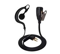 UAYESOK Radio Auricular G Forma Walkie Talkie Headset con PTT Mic Micrófono para Motorola Radio Dos Pin CP040 CP200 DP1400 GP300 XT180 XT420 XT460 Hytera PD505 Midland Seguridad Dos Vías Radio
