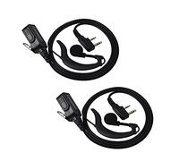 UAYESOK Serveillance - Auriculares con forma de G de 2 pines, micrófono PTT en línea para radios Kenwood TK-3501 Baofeng UV-5R 888S UV-82 Puxing Retevis Wouxun TYT Midland G10 (2 unidades)