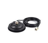 UAYESOK So239 - Soporte magnético para antena de radio CB, HF, VHF y UHF, 115 cm de diámetro, con cable coaxial RG58 de 5 m, enchufe PL-259 para coche, autobús, taxi y camión
