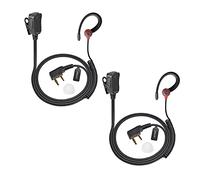 UAYESOK Walkie Talkie - Auriculares de radio con forma de G, 2 pines, para Baofeng UV5R 888s UV-82HP BF-F8HP Kenwood Retevis h777 RT24 RT27 con micrófono PTT y auriculares (2 unidades)