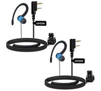 UAYESOK Walkie Talkie - Auriculares de radio en forma de G, 2 pines, con micrófono PTT y auriculares para radio Baofeng UV5R 888s UV-82HP BF-F8HP Kenwood h777 RT24 RT27 (2 unidades)