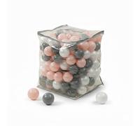 Ubaby Bolas de Piscina Infantil con los Colores Rosa Gris y Perla Certificadas CE Plástico Seguro para Parque de Pelotas de Bebé con Bolsa de Transporte Juego Sensorial Niños (200 Unidades 7 cm)