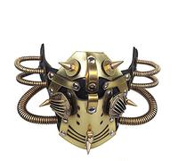 Ubauta Máscara de cuero Steampunk para cosplay, máscara punk remache, máscara tubular, Máscara tubular dorada, Taille unique