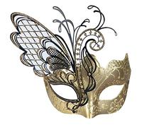 Ubauta Máscara veneciana para mujer, para Halloween, fiesta, baile de graduación, Mardi Gras, boda, decoración de pared (mariposa dorada)