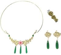 Ubaywey Maomao Cosplay Kostüm Zubehör Maoma Ohrringe Haarclippe Halsring Halloween Karneval Cosplay Requisiten, Pasador de pelo + anillo + pendientes, Talla única