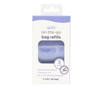 Ubbi Bolsas de repuesto para llevar, aroma a lavanda, 3 rollos, bolsas de basura desechables, bolsas de basura para mascotas, artículos esenciales para pañales de bebé, paquete económico de 36 bolsas