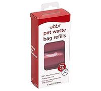 Ubbi Bolsas para caca de perro, a prueba de fugas y extra gruesas, rollos de repuesto para perros, aroma a lavanda, 4 rollos, 72 unidades