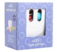 Ubbi Juego de regalo esencial para el baño de bebé, incluye contenedor de secado y 11 juguetes interactivos, accesorios para el baño para bebés y niños, apto para lavavajillas, color blanco