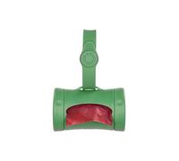 Ubbi Soporte retráctil para bolsas de excrementos de perro y dispensador con correa de silicona, incluye 2 rollos de bolsas de basura a prueba de fugas con aroma a lavanda, color verde