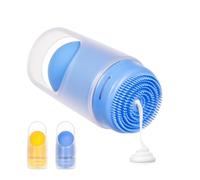 Ubbi Sunsqueeze Sunscreen Applicator, Refillable Roll On, Soft Silicone Bristles for Babies and Toddlers, Easy to Clean, Dishwasher Safe, Holds 3.38 Fluid Oz, Kids Summer Camp, Blue & Yellow