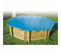 Ubbink Cubierta de invierno y seguridad para piscina de madera Octogonal 400x610 Espesor 550gr Norma NF P 90-308