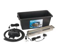 Ubbink Niagara 60 Led Kit de cuchilla de agua con iluminación LED para cascadas, acero inoxidable 304, incluye bomba y manguera