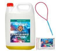 ubble Brothers Burbujas de jabón, 5 l líquido de Burbujas Gigantes y Varillas (1 x 5 litros + 1 Polvo + 1 Varilla)