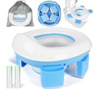 UBBOY Orinal Portátil Infantil 3 en 1, Asiento Inodoro Plegable para Niños | Asiento Inodoro Plegable y Reductor WC para Niños y Bebés, Seguro y Fácil de Limpiar, Ideal para Casa, Viajes y Exterior