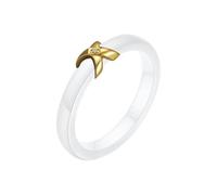 UBBVPKY Anillos Cerámica Blanca Negra 4,7Mm Exquisitos Anillos Pareja Circonita Cúbica Con Cruz X Piedras Preciosas Para Mujeres Hombres Anillo Bodas Compromiso Joyería Para San Valentín Blanco 6