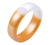 UBBVPKY Anillos De Boda Para Mujeres Y Hombres Anillo De Cerámica Redondo Con Degradado Novedoso Para Parejas, Joyería Navideña, Anillo De Compromiso, Anillos De Aniversario, Naranja 10