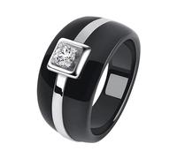 UBBVPKY Anillos De Boda Para Mujeres Y Hombres Estilo Simple, Anillo De Pareja De Cristal, Anillo De Cerámica Redondo, Joyería Navideña, Anillo De Compromiso, Anillos De Cerámica, Negro 6