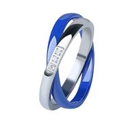 UBBVPKY Anillos De Cerámica De 8Mm, Anillos De Boda Para Mujer, Anillos De Pareja De Cristal De Lujo Con Cruz Romántica, Accesorios De Anillos De Compromiso De Promesa Para Unisex, Azul 8