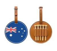 UBBVPKY Bolsa Porta Tees De Golf Incluye 5 Tees para Pelotas De Golf Juego De Soporte con Estampado Creativo De La Bandera De Australia para Golfistas para Sujetar A Mochila O Cinturón