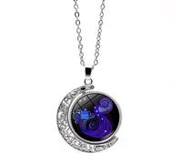 UBBVPKY Collar Con Colgante De Doce Constelaciones Para Hombre Y Mujer Cadena De Suéter Con Luna Giratoria De Doble Cara Joyería De Cumpleaños Collar De Astrología Regalo Para Pareja Acuario
