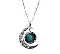 UBBVPKY Collar Con Colgante De Doce Constelaciones Para Hombre Y Mujer Cadena De Suéter Con Luna Hueca De Moda Joyería Con Signo Del Zodiaco Collar De Astrología De Cumpleaños Regalo De Escorpio