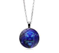 UBBVPKY Collar Con Colgante De Doce Constelaciones Para Hombre Y Mujer Cadena De Suéter Con Piedras Preciosas De Moda Joyería Con Signo Zodiacal Collar De Astrología De Cumpleaños Regalo De Leo
