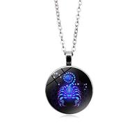 UBBVPKY Collar Con Colgante De Doce Constelaciones Para Hombre Y Mujer Cadena De Suéter Con Piedras Preciosas De Moda Joyería Con Signo Zodiacal Collar De Astrología De Cumpleaños Regalo De Escorpio
