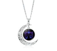 UBBVPKY Collar Con Colgante De Doce Constelaciones Para Hombre Y Mujer Diseño De Luna Hueca Joyería De Signo Zodiacal Regalo De Cumpleaños Y Astrología Para Libra