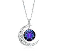 UBBVPKY Collar Con Colgante De Doce Constelaciones Para Hombre Y Mujer Diseño De Luna Hueca Joyería De Signo Zodiacal Regalo De Astrología De Cumpleaños Cáncer
