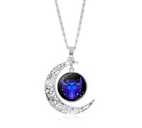 UBBVPKY Collar Con Colgante De Las 12 Constelaciones Que Brilla En La Oscuridad Para Mujer Con Luna Hueca Signo Del Zodiaco Astrología Horóscopo Constelación Regalo De Cumpleaños Para Hombre Tauro
