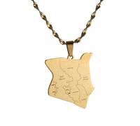 UBBVPKY Collar Con Colgante De Mapa De Kenia A La Moda. Brillante Ideal Como Regalo De Amistad Para Patriotas Y Mejores Amigos Color Amarillo (50 Cm).