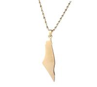 UBBVPKY Collar Con Colgante De Mapa De La República De Palestina - Collar Con Bandera Nacional Mapas De Países Petroleros Estilo Étnico Para Mujeres Y Hombres Joyería Con Amuleto Patriótico.