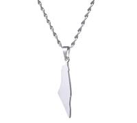 UBBVPKY Collar Con Colgante De Mapa De La República De Palestina - Collar Con Bandera Nacional Mapas De Países Petroleros Estilo Étnico Para Mujeres Y Hombres Joyería Con Amuleto Patriótico.