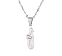 UBBVPKY Collar Con Colgante De Mapa De Madagascar - Mapas De Países Con Aceite De Goteo Étnico Collares Con Bandera Nacional Para Mujeres Y Hombres Joyería Con Amuleto Patriótico Regalo Blanco 50 Cm