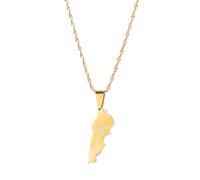 UBBVPKY Collar Con Colgante De Mapa Del Líbano Para Hombre Mujer - Collar Con Colgante De Mapa De África - Mapas De Moda Para Mujer Hombre - Joyería Creativa Patriótica Para Pareja